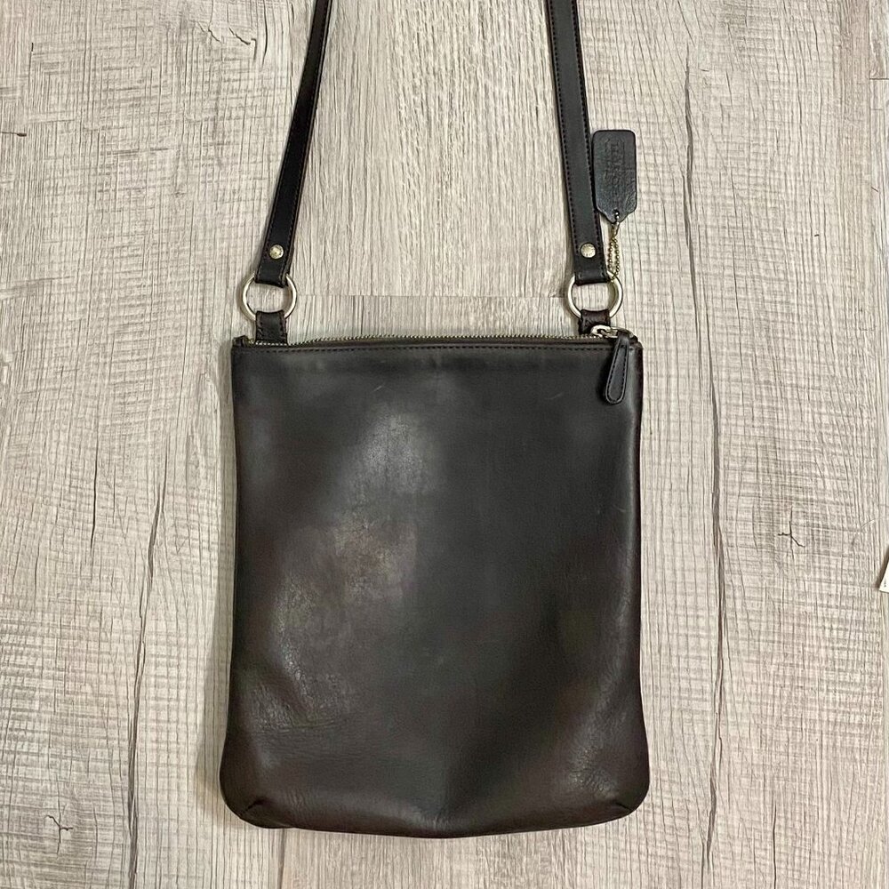 VTG COACH Chelsea Slim Dark Brown Leather Crossbody Bag